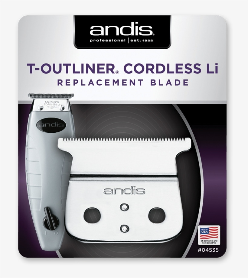 Andis T Outliner Cordless Blade, transparent png
