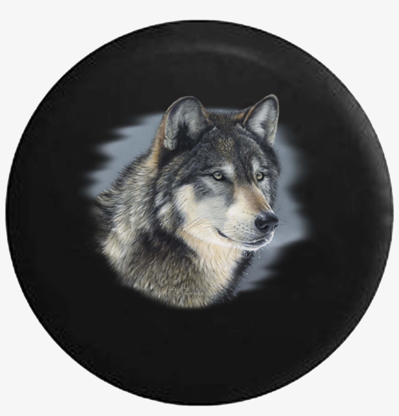 Distressed Worn American Flag Grunge Jeep Camper Spare - Wolf Portrait Canine Wolves Dog Wolflike Nature Love, transparent png
