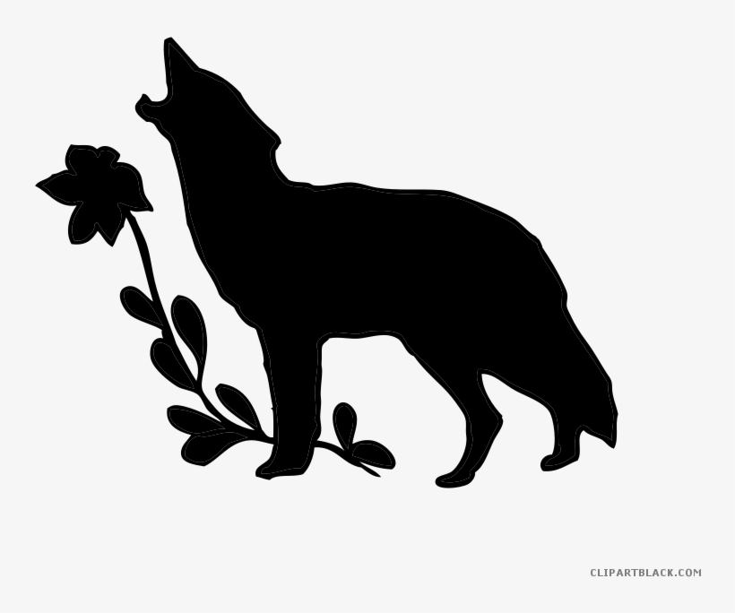 Animal Free Black White Images Clipartblack - Blue Howling Wolf Silhouette Shower Curtain, transparent png
