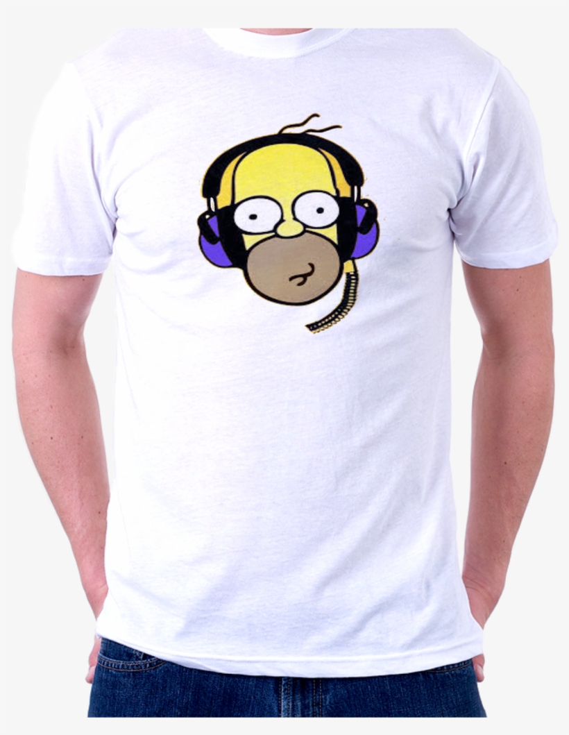 Homer Com Fone Pro Site - Camiseta Cursos Tecnicos, transparent png