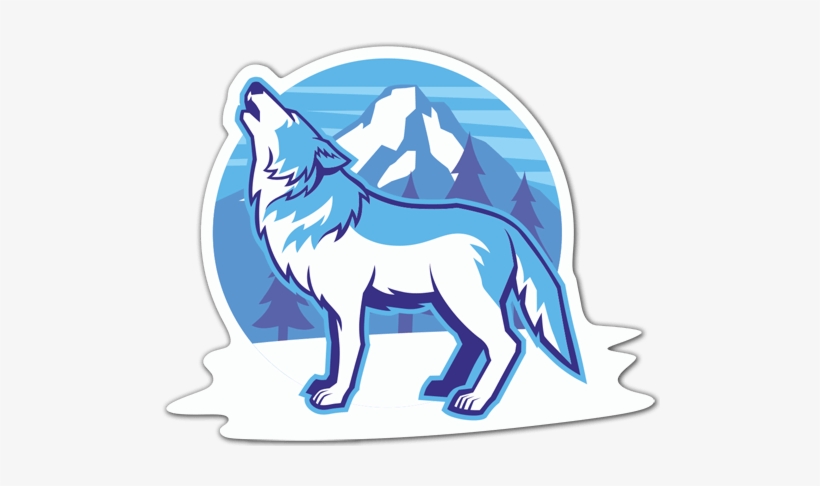 Car & Motorbike Stickers - Blue Wolf Mascot Vector, transparent png