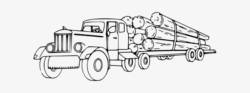 Coloring Clipart Truck - Log Truck Clipart, transparent png