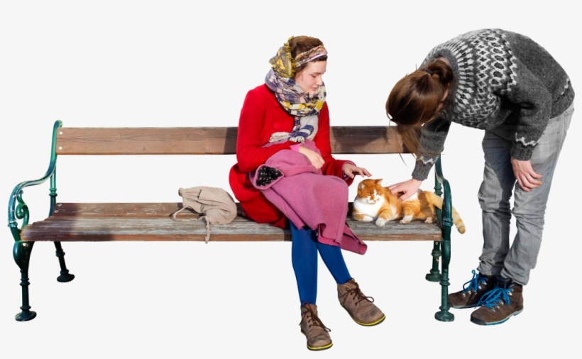 The Cat Loves P And G And The Sun Png Image - Person Sitting On Bench Png, transparent png