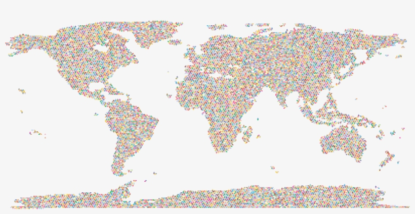 This Free Icons Png Design Of Prismatic World Map Triangularized, transparent png