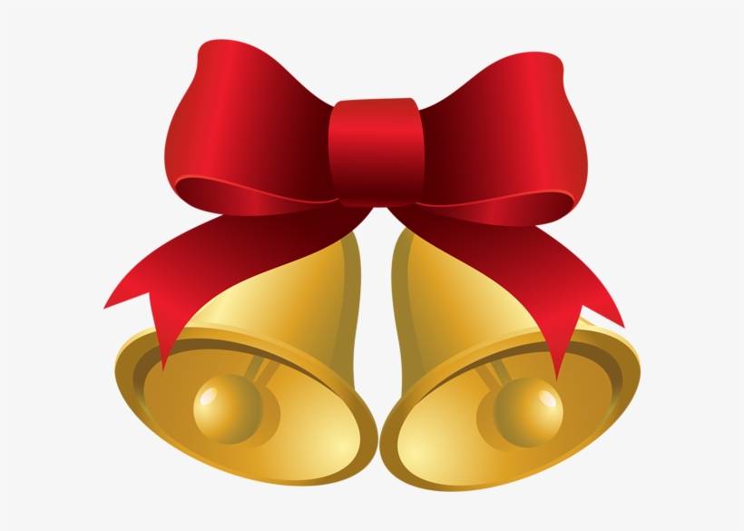 Banner Download Gold Bells With Red Bow Png Image - Christmas Bow With Bells, transparent png