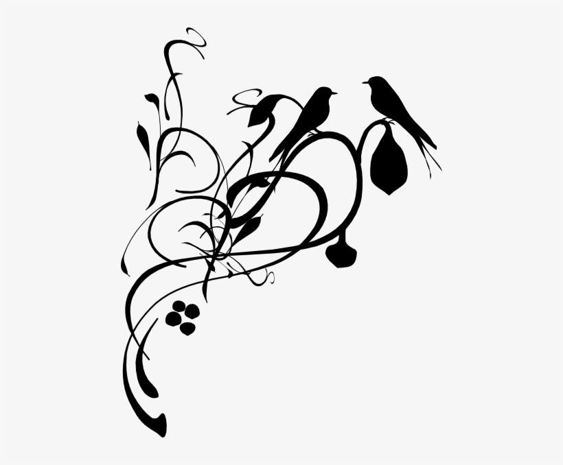 Birds On A Branch Svg Clip Arts 468 X 598 Px, transparent png