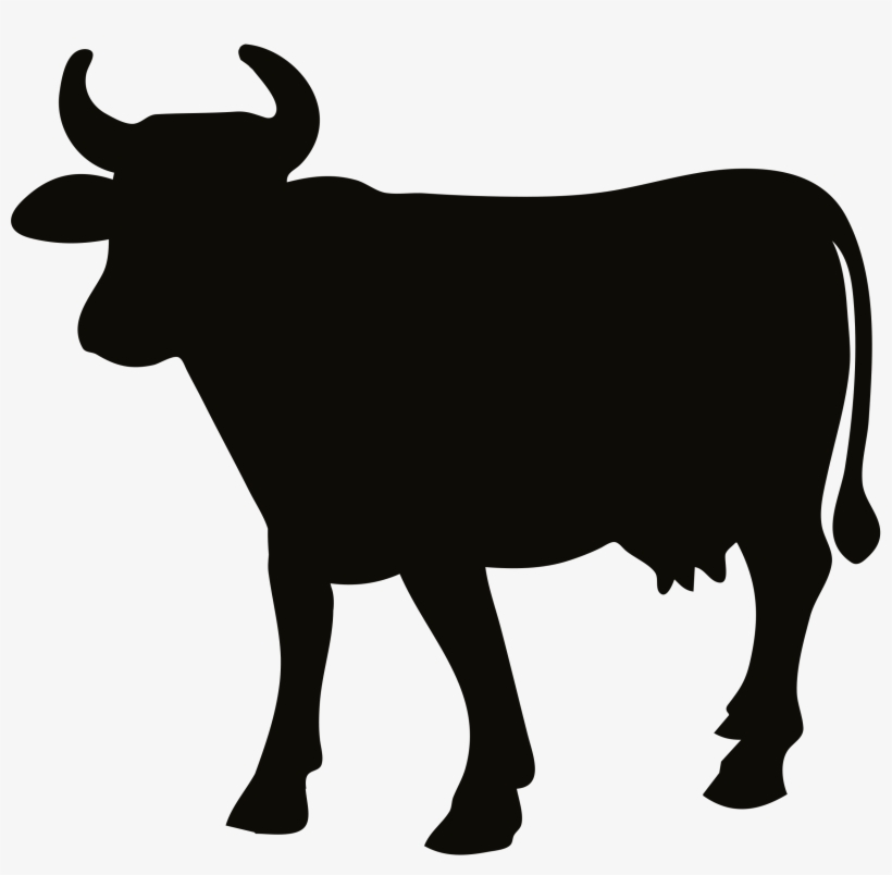 Cow Silhouette Cliparts Free Download Clip Art - Cow Silhouette Png, transparent png