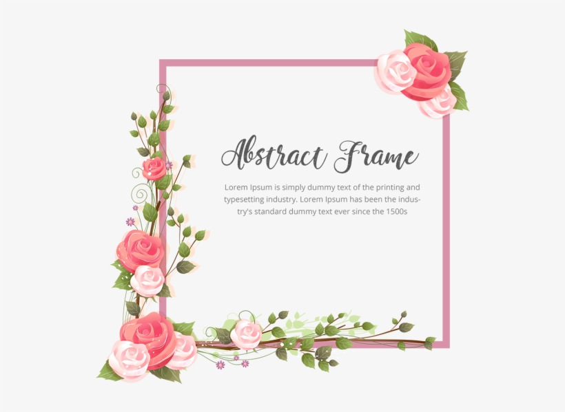 Resumen De Marco Flor Rosa Con Ramas - Marco De Flores Png, transparent png