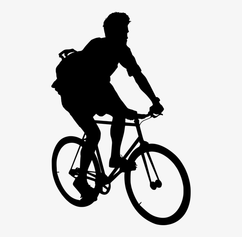 Silhouette, Wheel, Cyclist, Bike, Seated, Active, Man - Bmx Racing Clip Art, transparent png