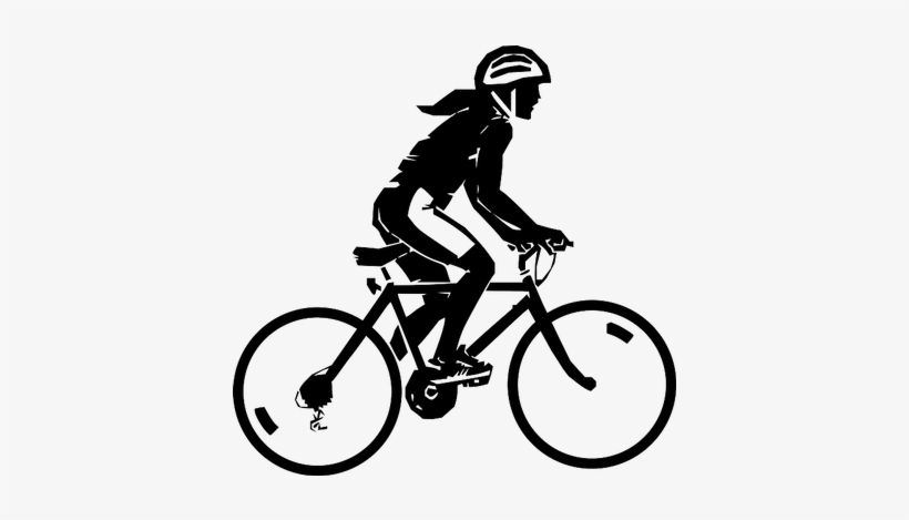 Woman On A Bike - Biking Black And White, transparent png