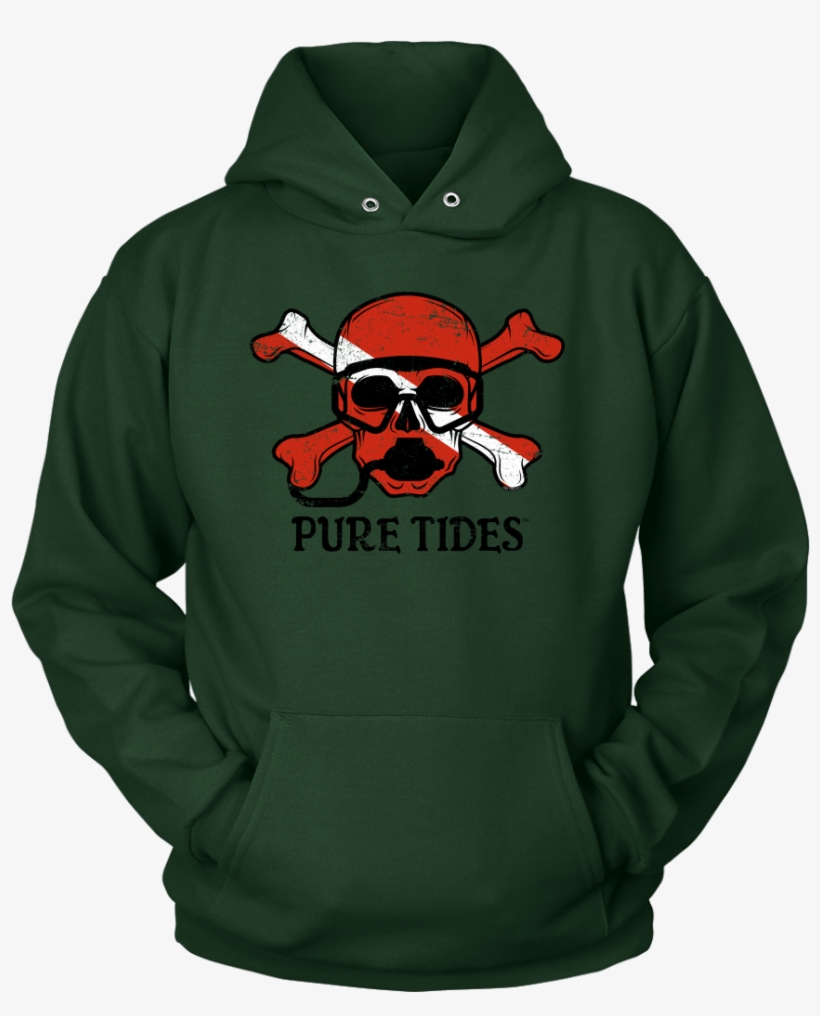 Skull And Crossbones Scuba Diving Pirate Flag Unisex - Hardcore Detroit Football Fan Pullover Hoodie, transparent png