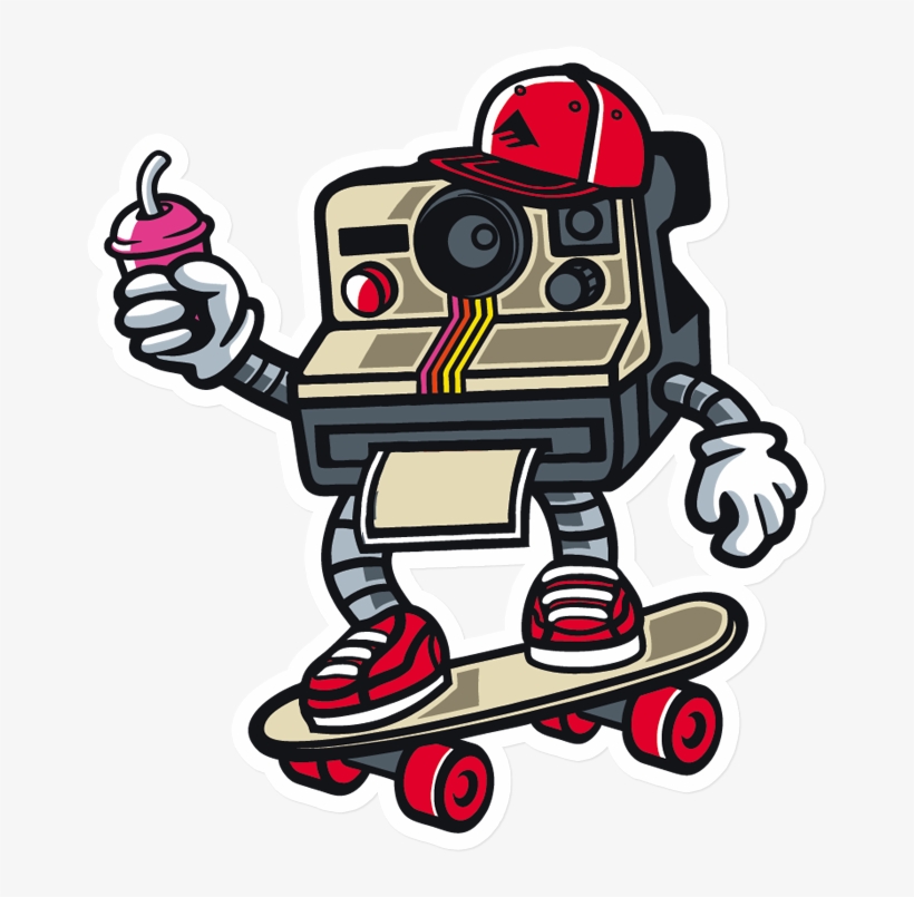 Sticker That Kick Ass Polaroid - Polaroid Camera Cartoon, transparent png