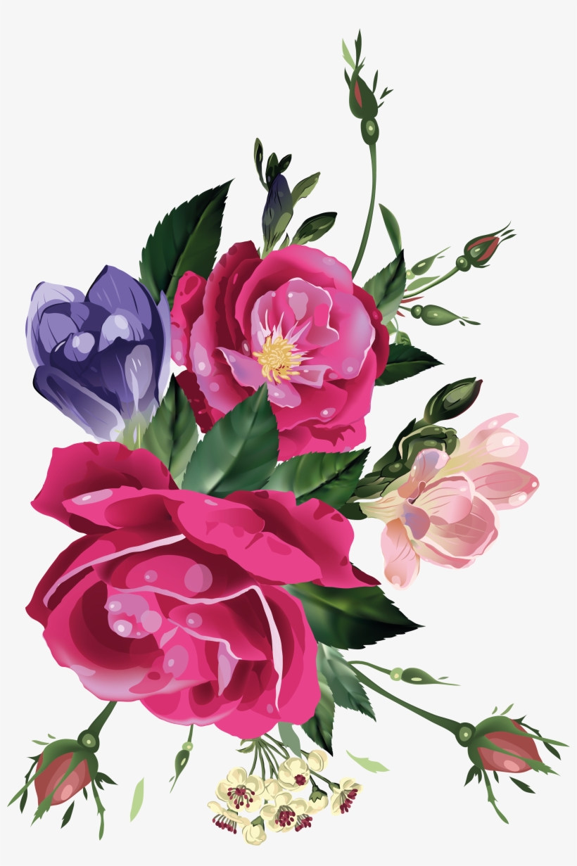 Decoupage Flowers - Black Floral Decoupage Png, transparent png