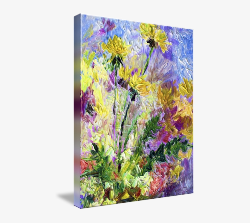 "modern Decor Dandelion Flowers" By Ginette Callaway - Dandelions Botanical Oil Painting, transparent png