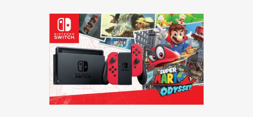 Switch Super Mario Odyssey Bundle-500x500 - Nintendo Switch Mario Odyssey Edition, transparent png