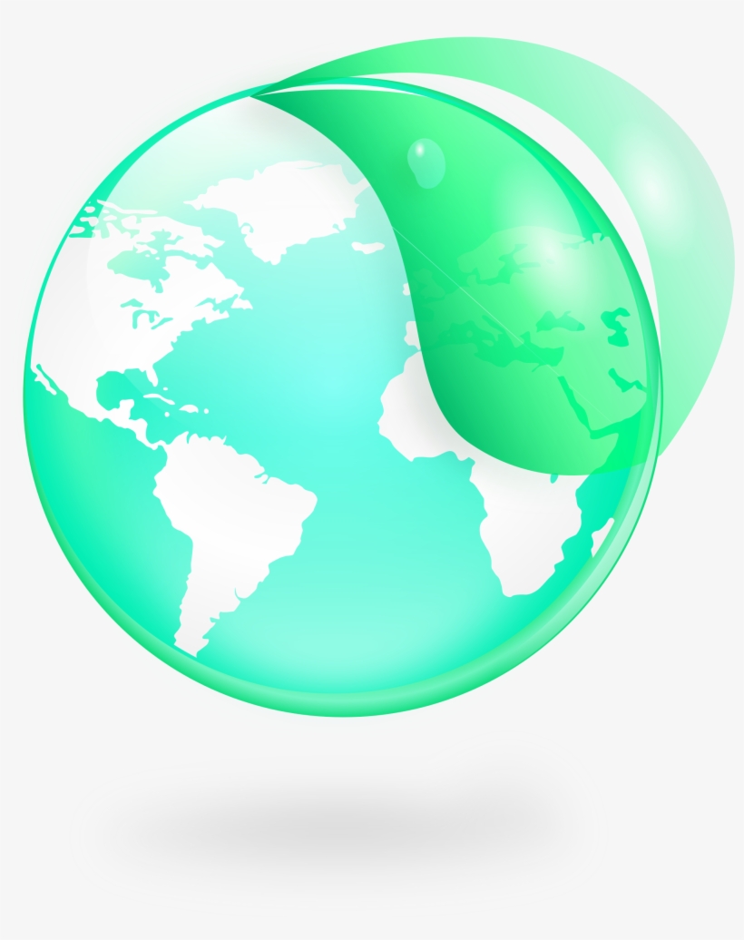 Environmental / Eco Globe & Leaf Icon Clip Art Royalty - Make A Globe, transparent png
