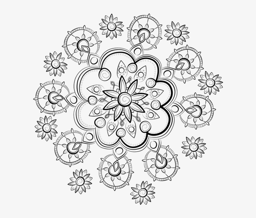 Flowers, Pattern, Mandala, Design Element, Transparent, transparent png