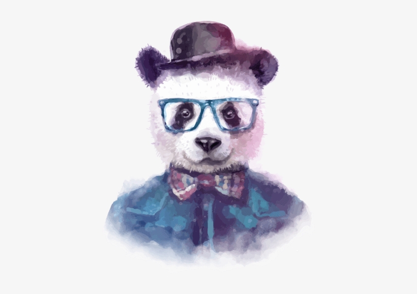 Ink It - Watercolor Hipster Anımals, transparent png