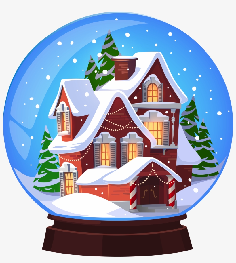 Beach Clipart Snow Globe - Christmas House Snow Globe, transparent png