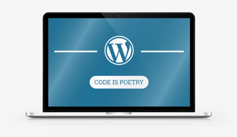 Animate Computer Laptop With Wordpress Logo And Text - Code Poetry, transparent png