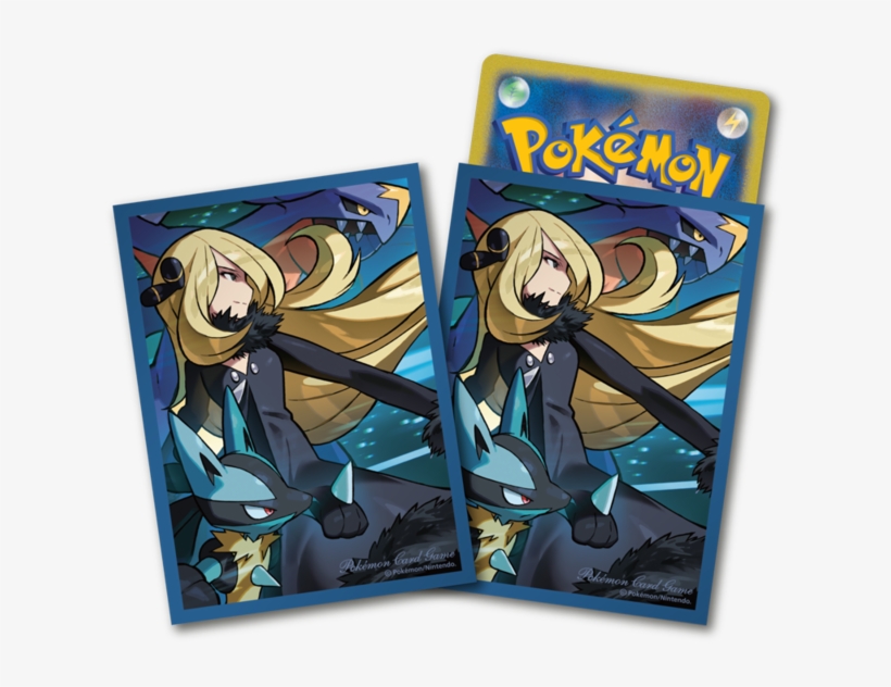 Cynthia, Garchomp, & Lucario - Cynthia Sleeve Pokemon, transparent png
