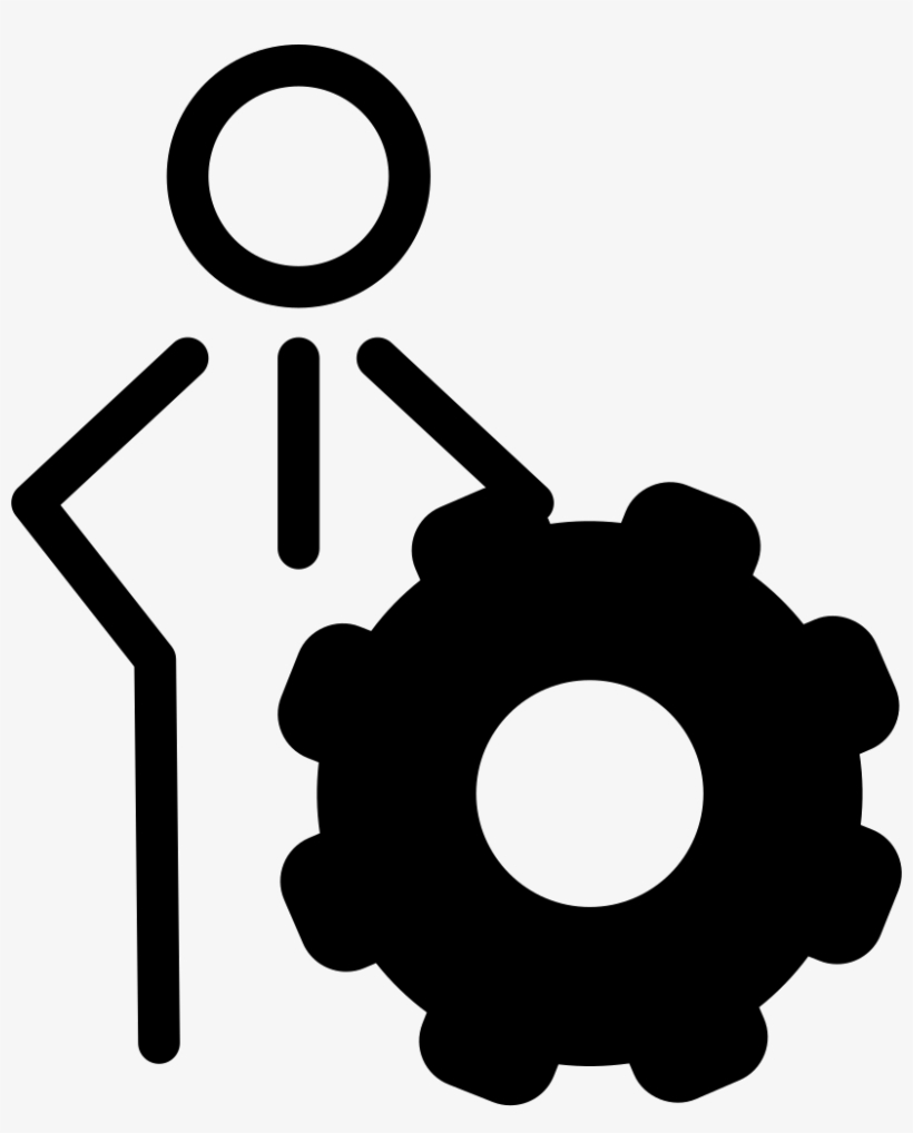 Person Outline With Cogwheel Symbol Comments - Symbool Tandwiel, transparent png