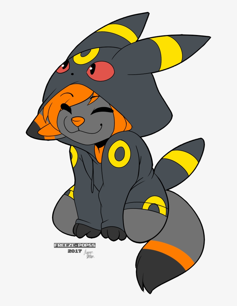 Cutie Umbreon Hoodie - Furry In Hoodie Drawing, transparent png