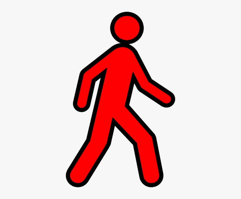 Jpg Black And White Stock Red Man With Black Clip Art - Red Walking Man, transparent png