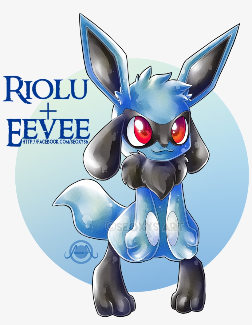 Lucario And Eevee Fusion, transparent png