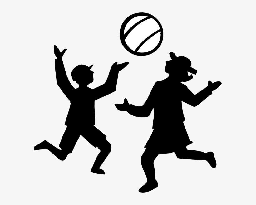 Basketball Player Clipart Black And White - Kids Playing Clip Art, transparent png