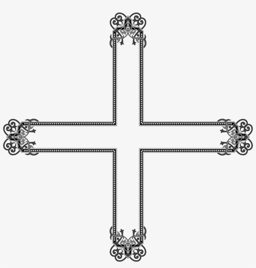 Floral Flourish Cross Graphic Library Library - Jewellery, transparent png