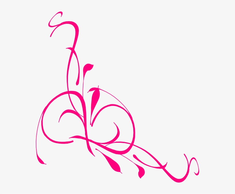 Pink Vine Corner Clip Art At Clkercom Vector Online - Clip Art For Funeral Program, transparent png