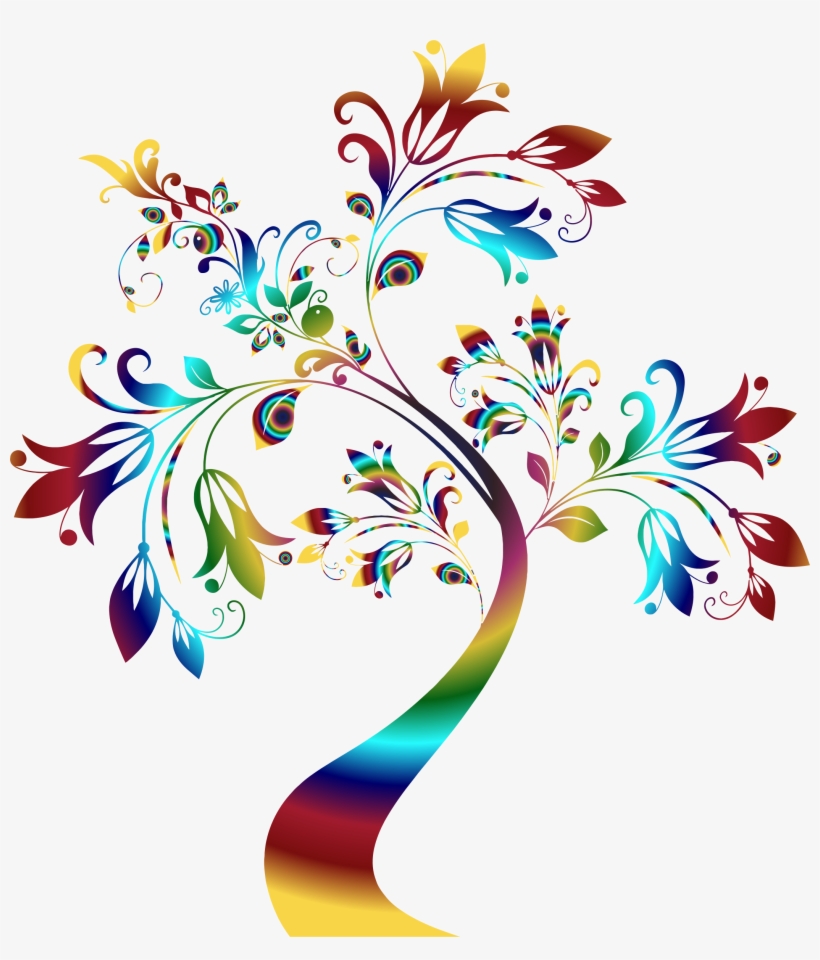 Colorful Flourishes - Colorful Floral Design Png, transparent png