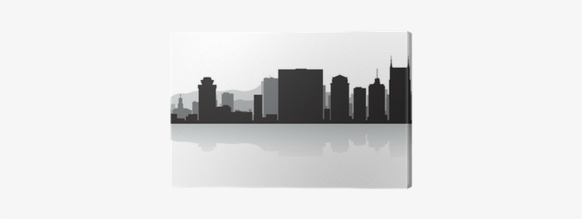 Nashville City Skyline Silhouette Canvas Print • Pixers® - Nashville Skyline Black And White, transparent png