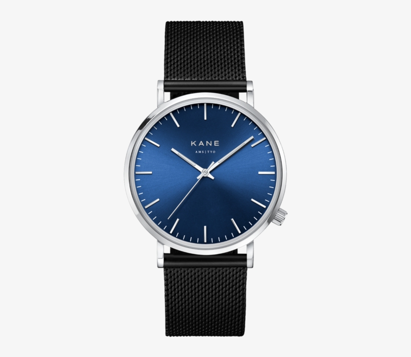 Silver Watch Black Mesh, transparent png