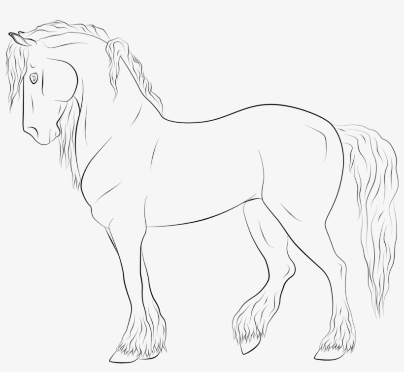 Baroque Horse Free Lineart By Citronvert-stable On, transparent png