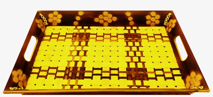 Special Bamboo Jaali Tray In Brown And Yellow - Yellow, transparent png