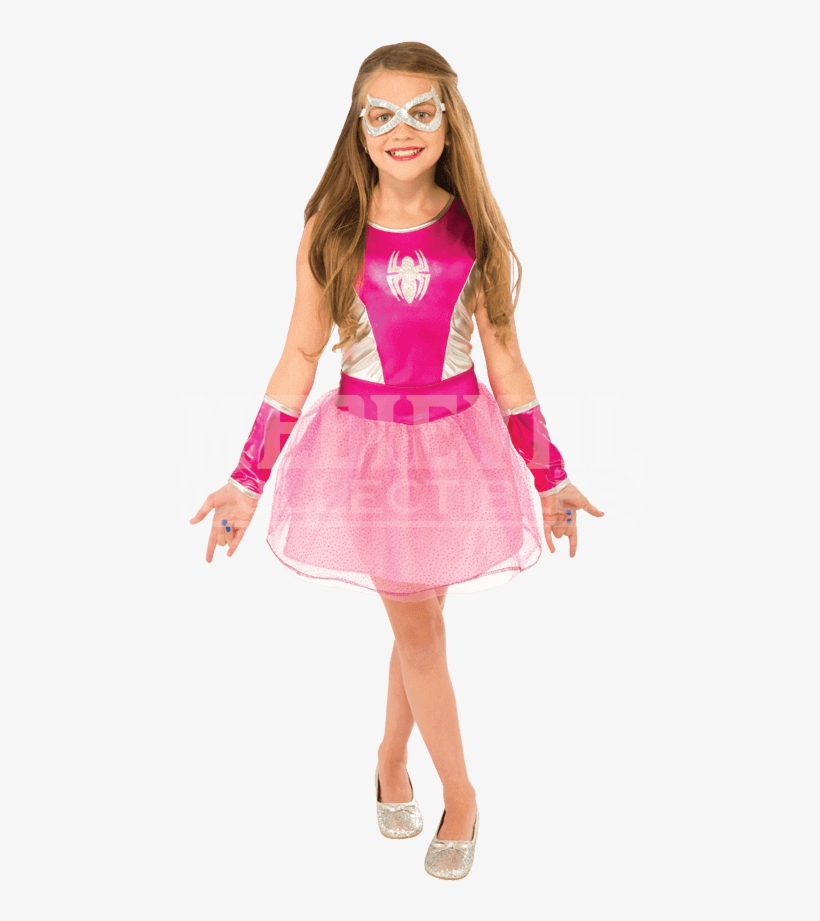 Kids Spider-girl Pink Tutu Dress Costume - Kid Spider Woman Costume, transparent png