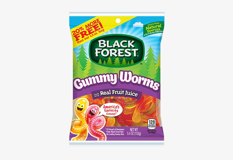 Black Forest Gummy Worms - Gummy Worms Real Fruit Juice, transparent png