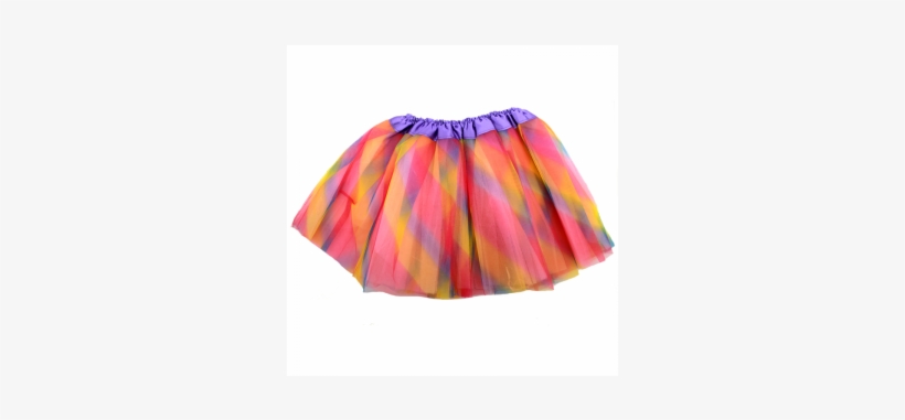 Children's Rainbow Net Tutu Skirt - Miniskirt, transparent png