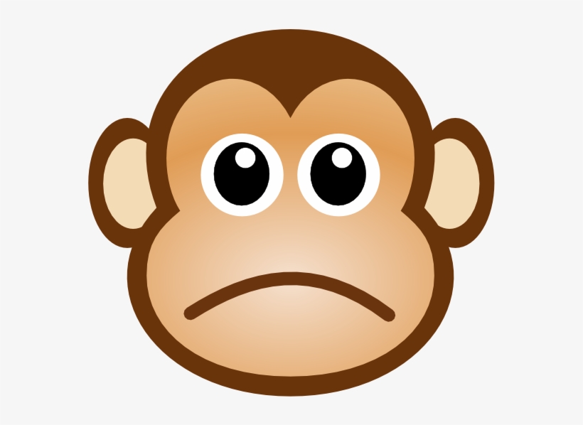 Stuffed Animal Clipart Sad - Cartoon Monkey Face, transparent png