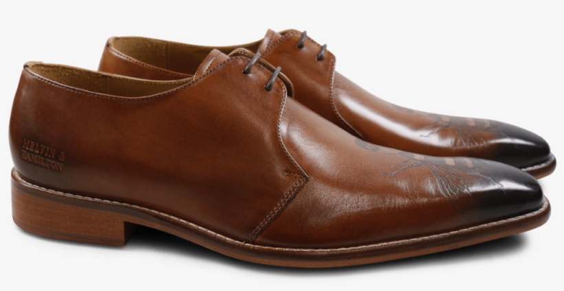 Derby Shoes Clark 14 Crust Tan Lasercut Skull Toe Electric - Derbies Melvin & Hamilton Clark 14 Crust Tan Lasercut, transparent png