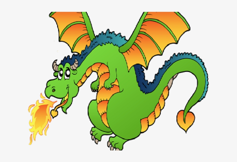 Cartoon Dragon Breathing Fire Png, transparent png