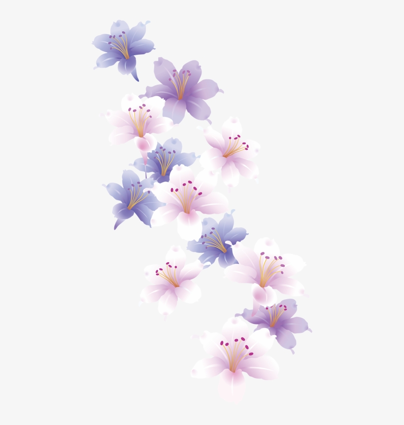 Design Set 2 Butterflies/flowers Pastel Flowers, Butterfly - Flower, transparent png