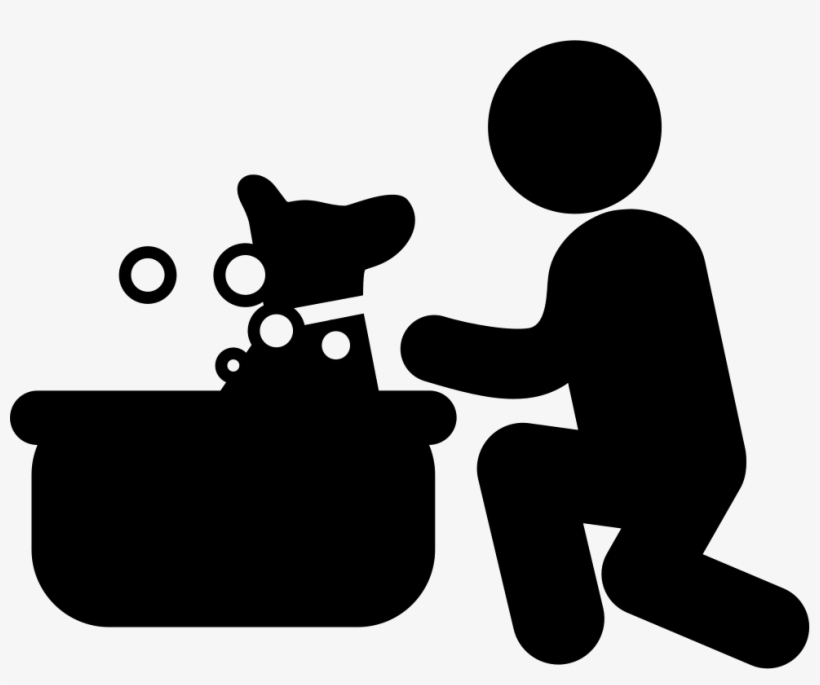Dog Having A Bubbles Bath Comments - Dog In Bath Silhouette, transparent png