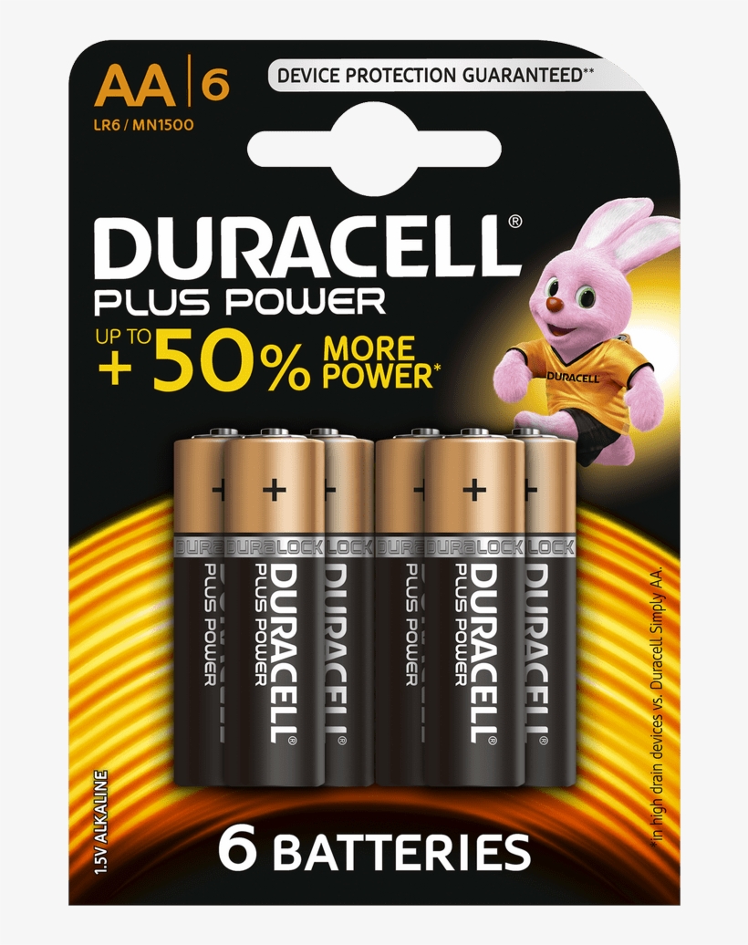 Product Rating - Duracell Plus Power Aa Alkaline Batteries 6 Counts, transparent png