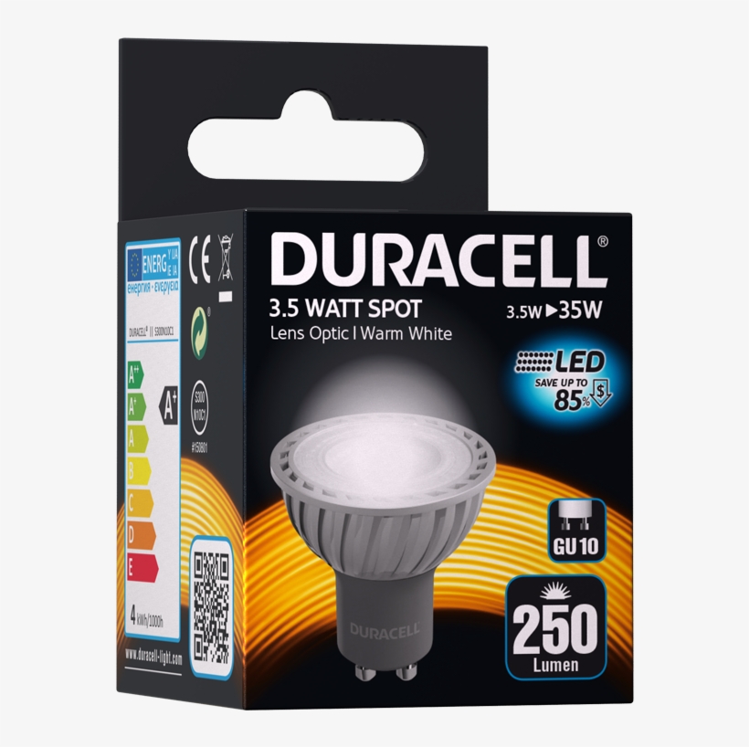 Duracell® Led S300n10c1 - Gu10 Spot, 4,8w / 50w - Non Dimmable, transparent png