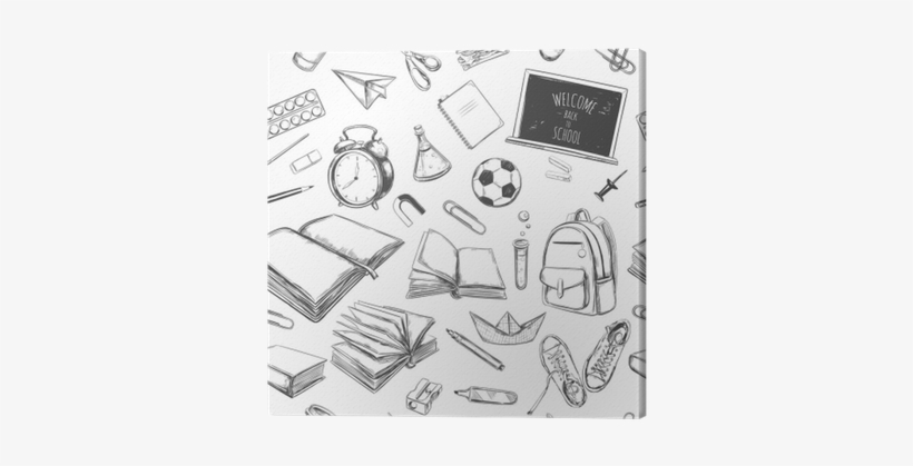 Books, Notebook, Copybook, Backpack, Lamp, Alarm Clock, - Welcome Back Supplies In Black And White, transparent png