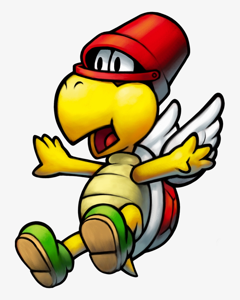 Crazy Paratroopa - Png - Mario Luigi Bowser Inside Story Characters, transparent png