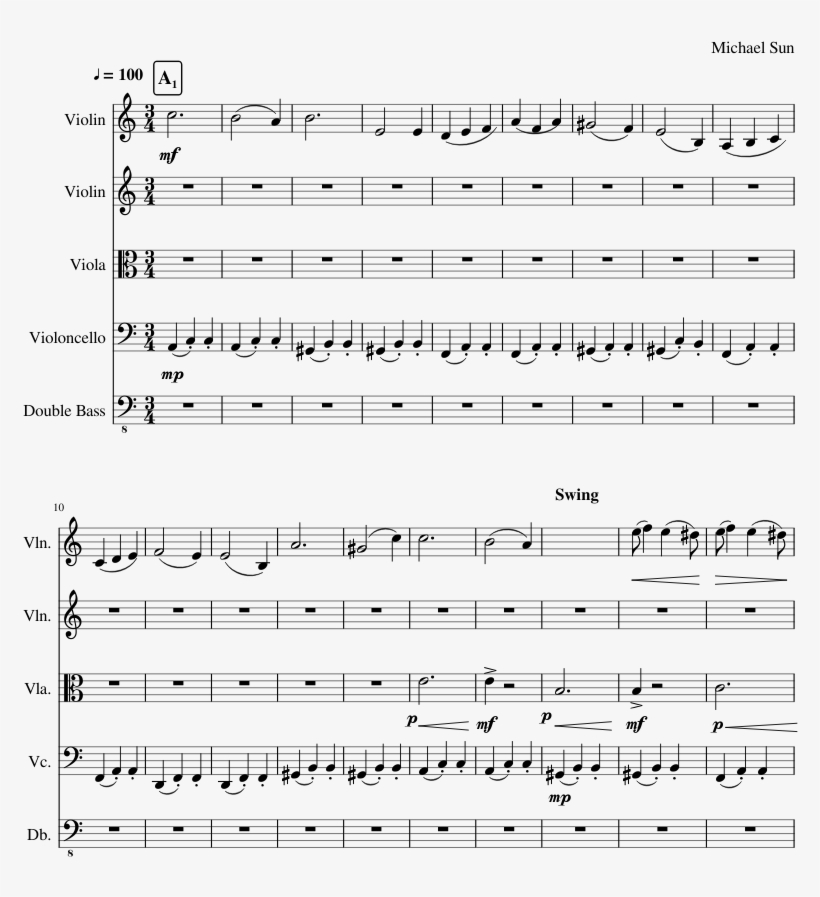 Don't Ever Grow Up Sheet Music Composed By Michael - Hedwig's Theme Double Bass, transparent png
